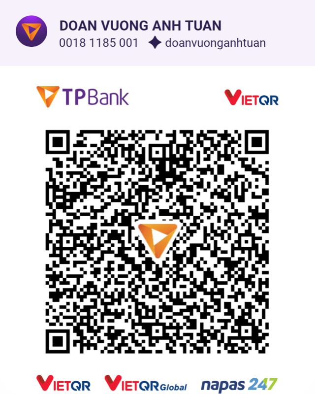 Mã QR chuyển khoản ủng hộ Kiến Tạo Sử